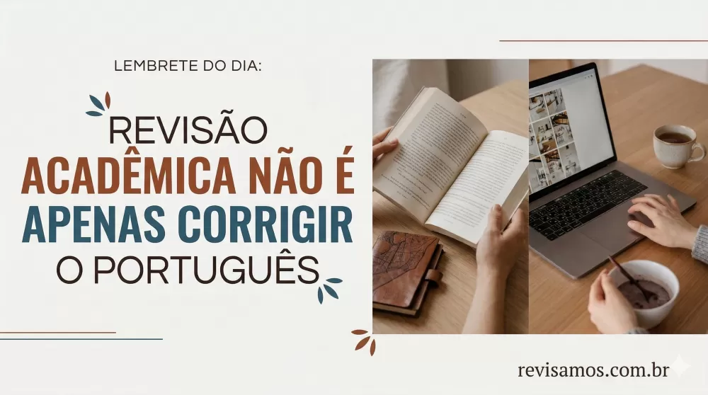 Revis&atilde;o acad&ecirc;mica n&atilde;o &eacute; apenas corrigir erros gramaticais.